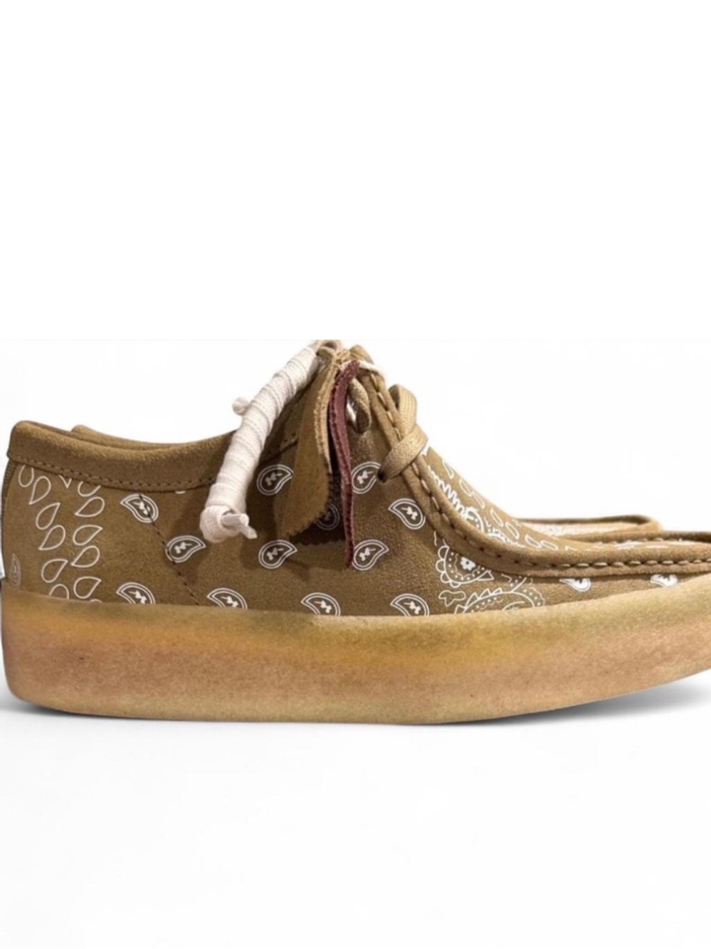 Clarks Wallabee Cup Dark Olive Bandana Print Moc Shoes Sz. US Men 10 (Deadstock) - Picture 5 of 9